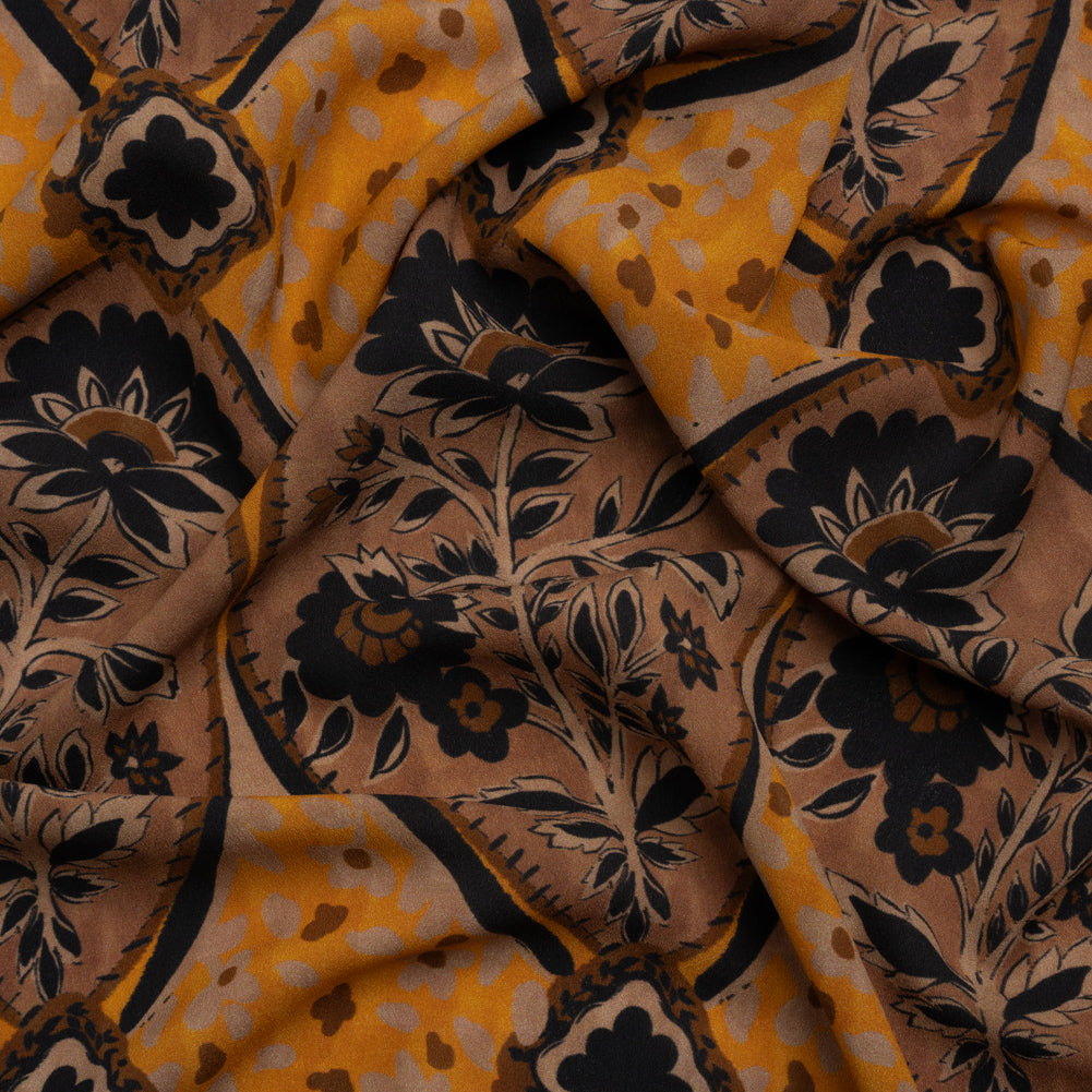 Mood Exclusive Brown Vale of Victoria Lightweight Polyester Crepe - Joann Fabrics