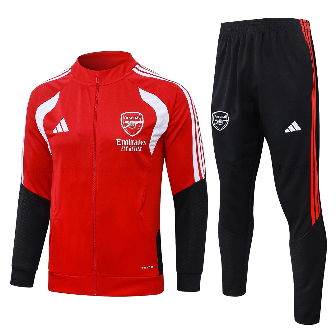 Arsenal 26-27 Jacket Training Tracksuit - Red Jackets & Black Pants - UnitedFutballJersey