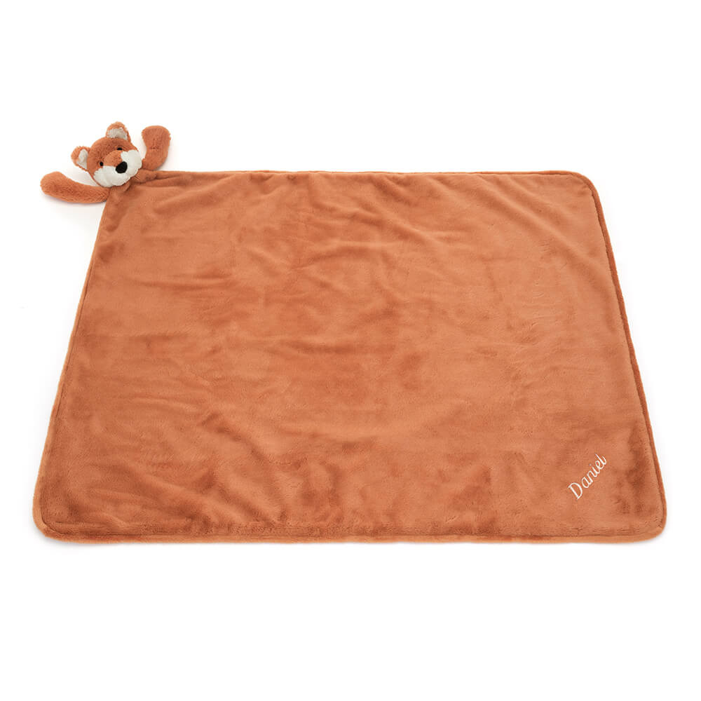 Personalized Bashful Fox Cub Blankie