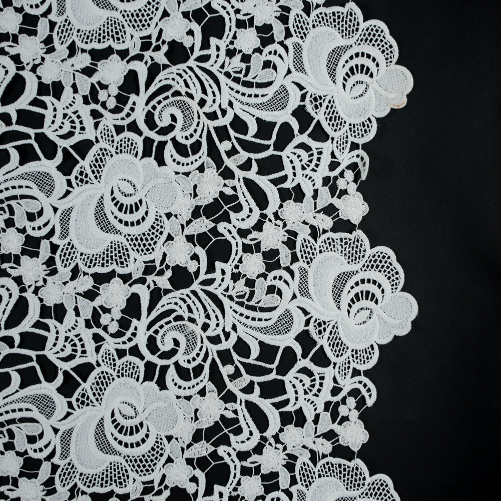 Embroidered Guipure Lace - White Floral - Joann Fabrics