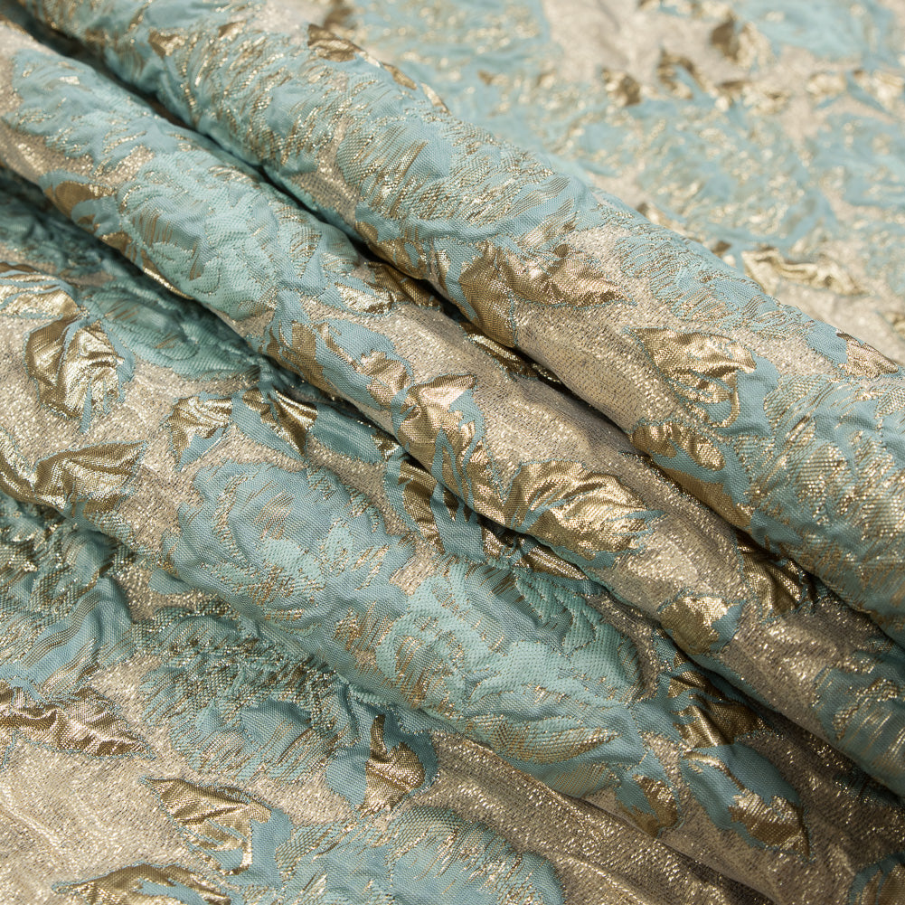 Seafoam Blue Luxury Floral Metallic Brocade - Joann Fabrics