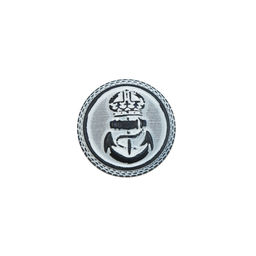 Italian White and Navy Anchor Shank Back Button - 24L/15mm - Joann Fabrics