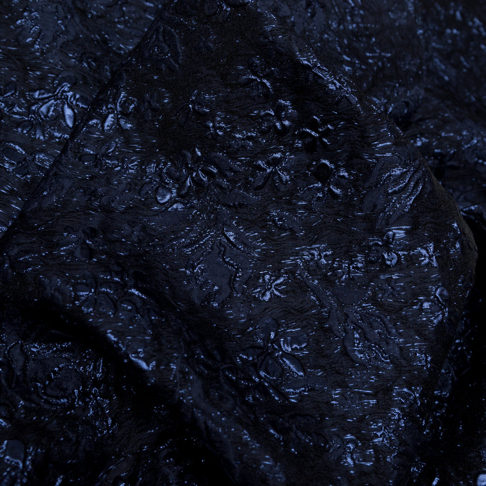 Navy and Royal Blue Luxury Floral Metallic Brocade - Joann Fabrics