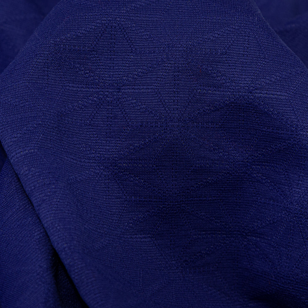 Italian Heathered Gray and Spectrum Blue Geometric Stretch Quilted Knit Coating - Joann Fabrics