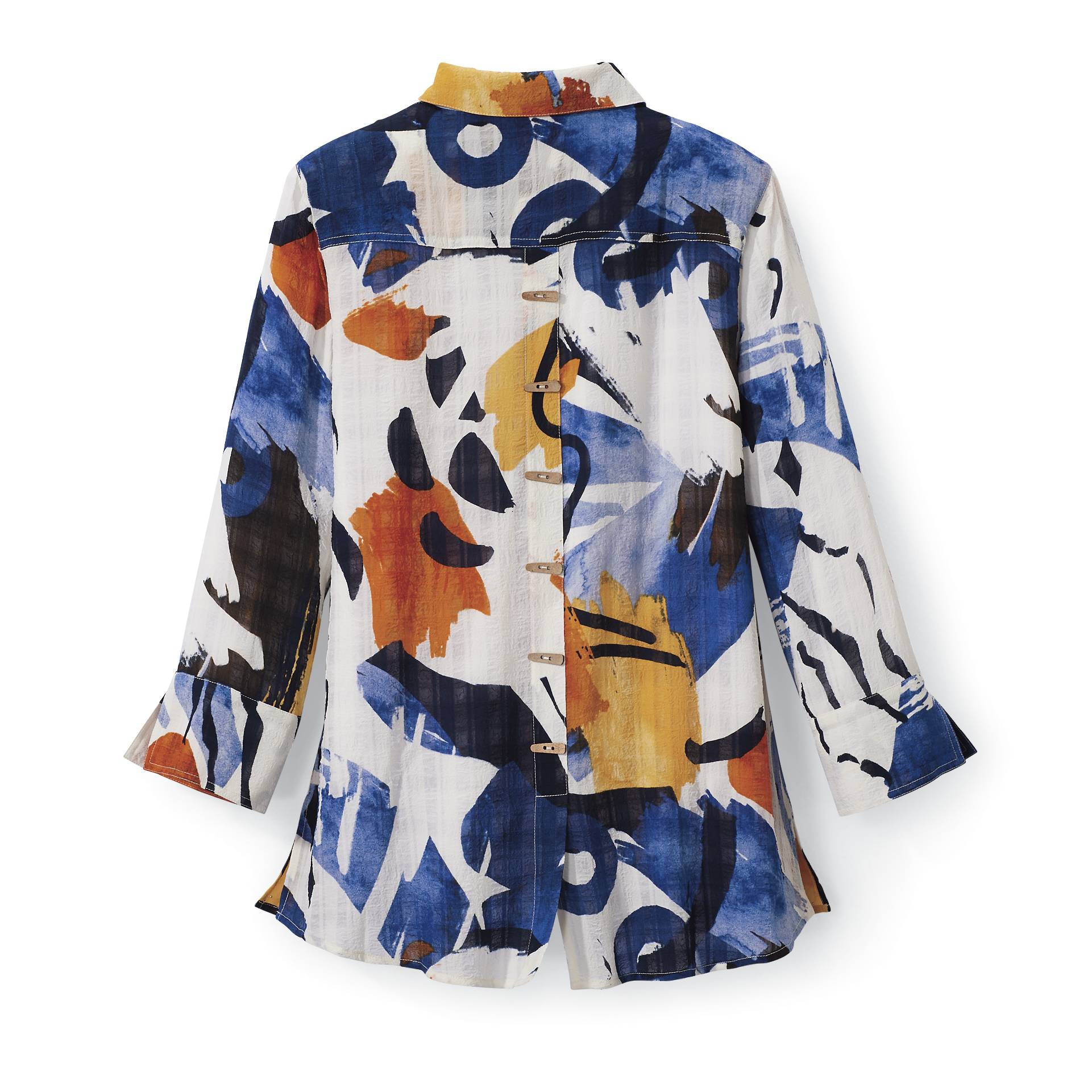 Splash Print Button Detail Shirt - Northstyle Catalog