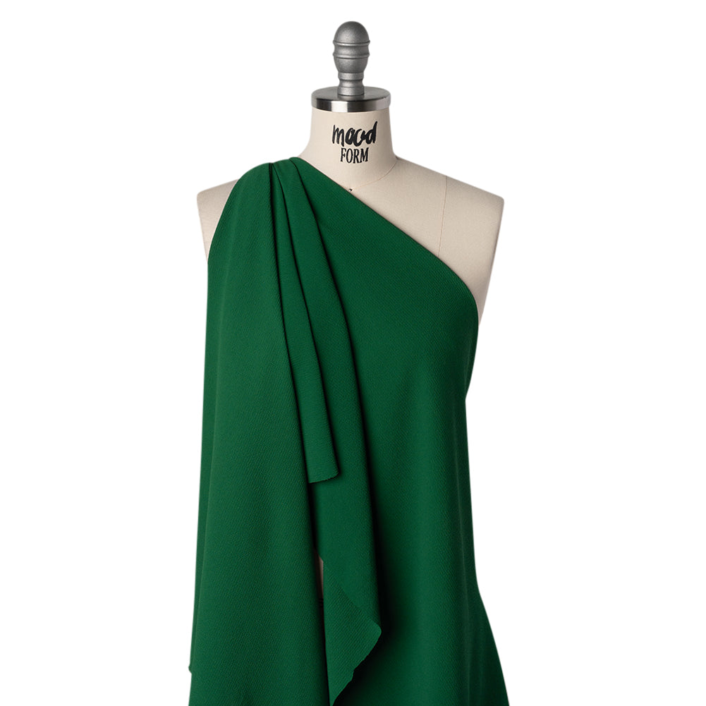 Puckered Stretch Polyester Crepe - Emerald Green - Designer Deadstock - Joann Fabrics