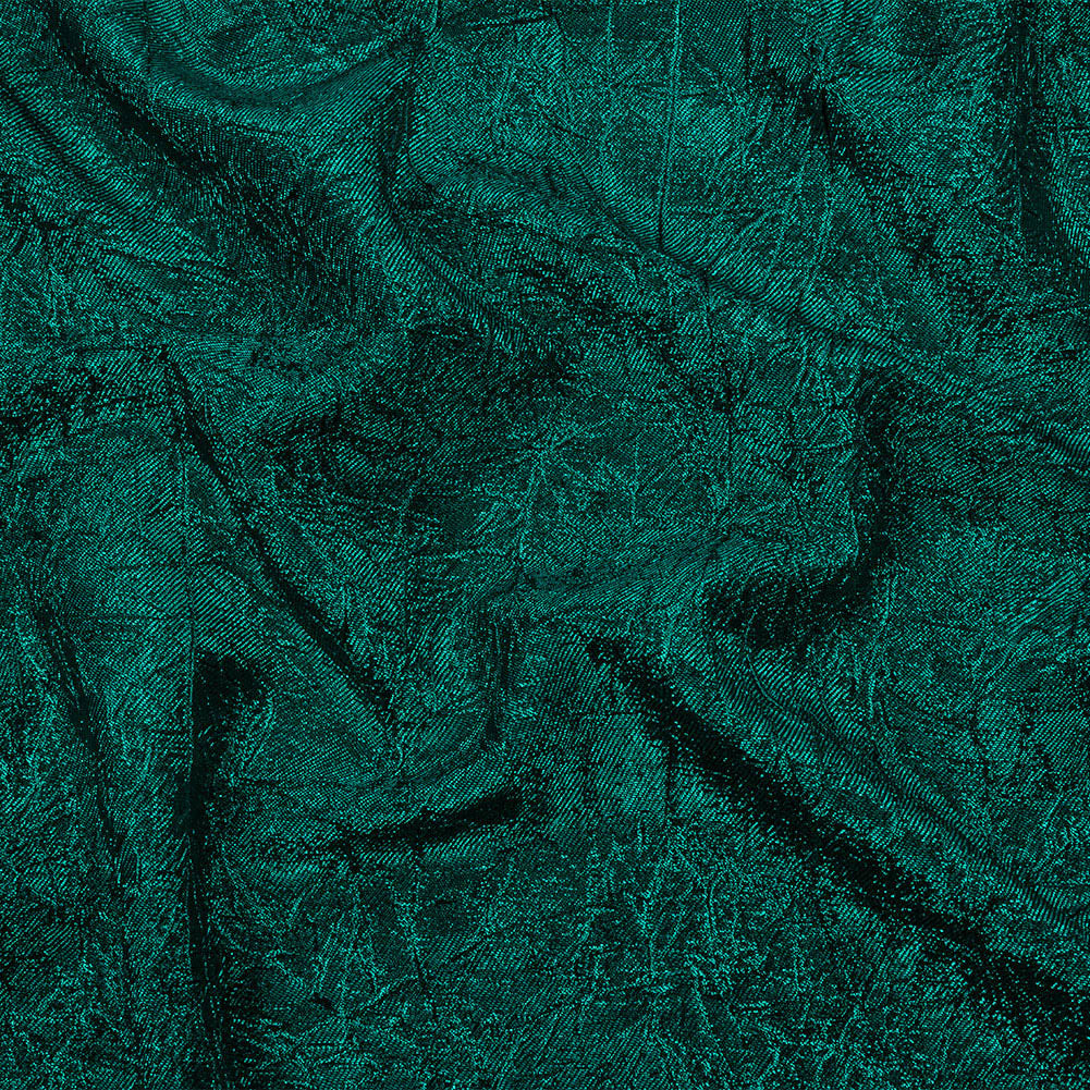 Astrolabe Metallic Teal Crinkled Luxury Brocade with Black Backing - Joann Fabrics