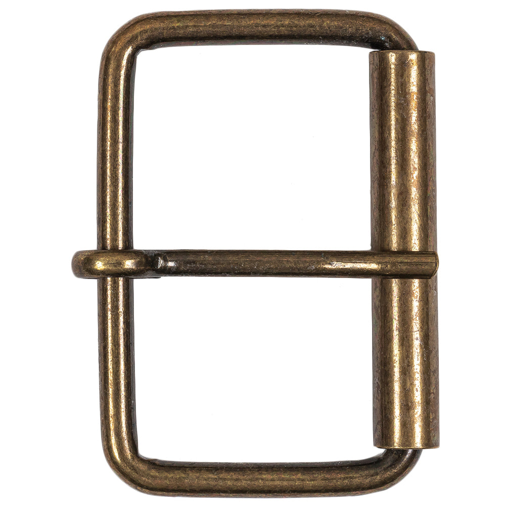 Antique Gold Rectangular Metal Roller Buckle - 2.375