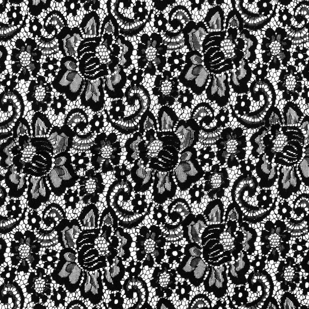 Sea NY Black Floral Re-Embroidered Lace - Joann Fabrics