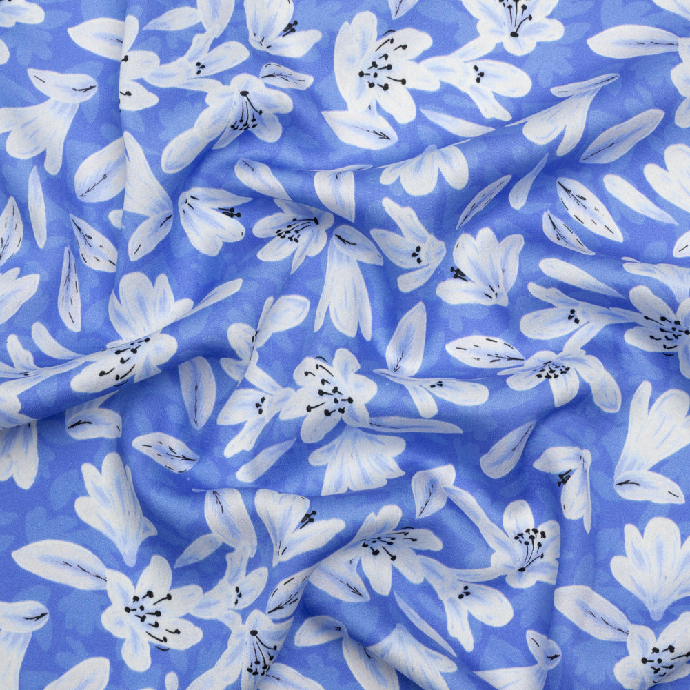 Rayon Challis - Blue Floral - Daybreak Bloom Print - Mood Exclusive Chariot Collection - Joann Fabrics