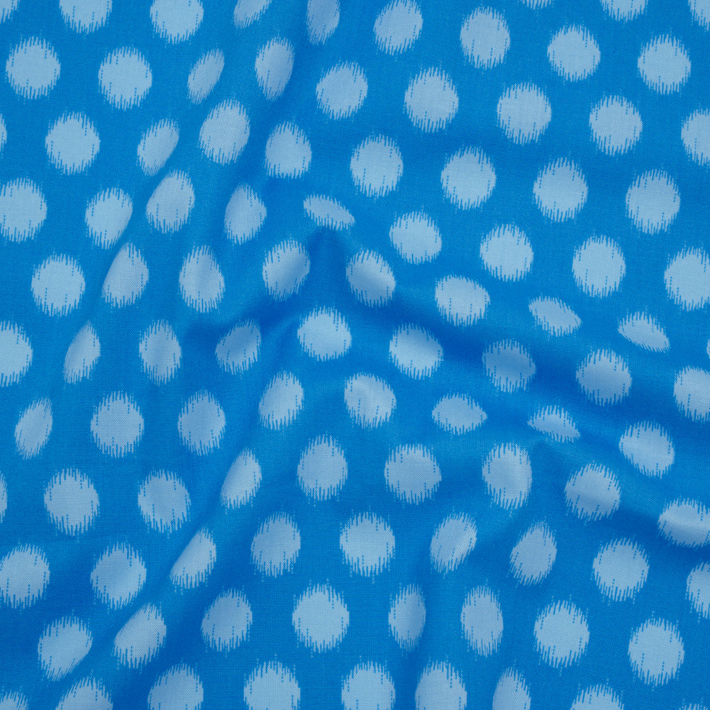 Printed Quilting Cotton by Heather Bailey for FIGO Studio - Blue Top Dot Ikat Polka Dots - Pop Sugar Collection - Joann Fabrics