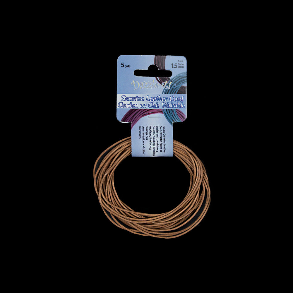 Dazzle-It Natural Genuine Leather Cord - 1.5mm - Joann Fabrics