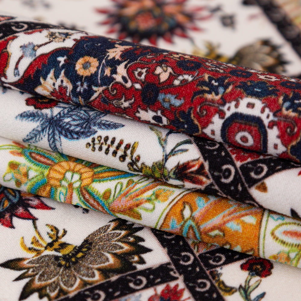 Stretch Polyester Crepe - Floral Patchwork - Ardent Love Print - Mood Exclusive Kenko Collection - Joann Fabrics