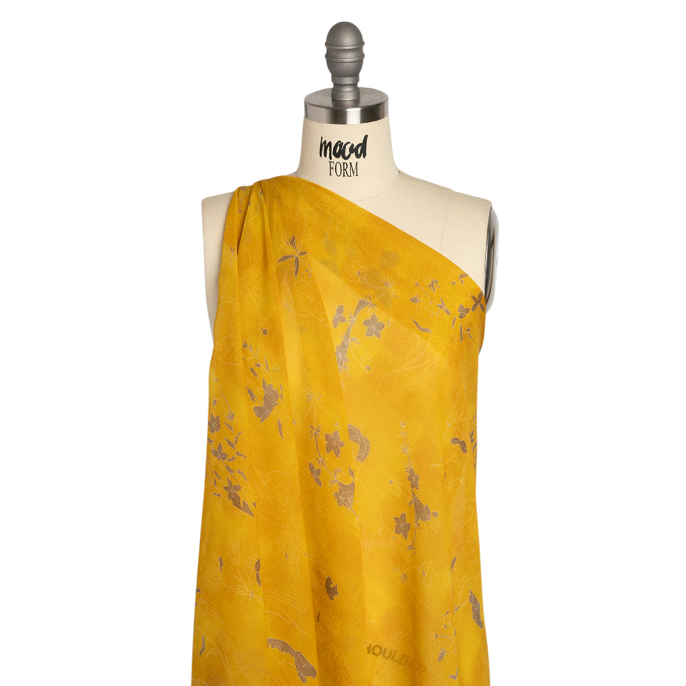 Mood Exclusive Goldenrod Quietly Cascades Viscose Chiffon - Joann Fabrics