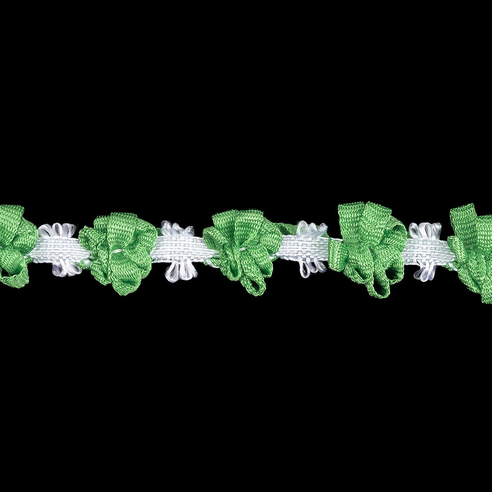 Shamrock and Lucent White Ribbon Flowers Trim - 0.5