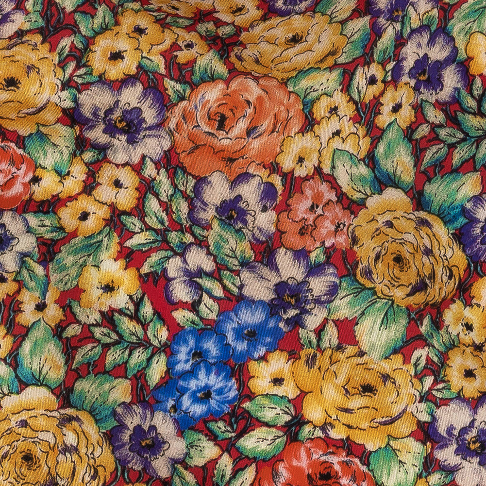 Mood Exclusive Red Bountiful Blossoms Cotton Voile - Joann Fabrics