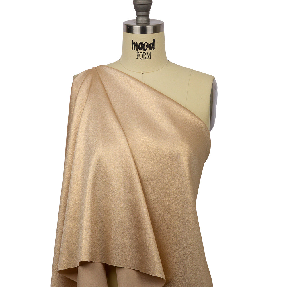 Stretch Polyester Crepe with Gold Foiling - Beige - Devyn Collection - Joann Fabrics