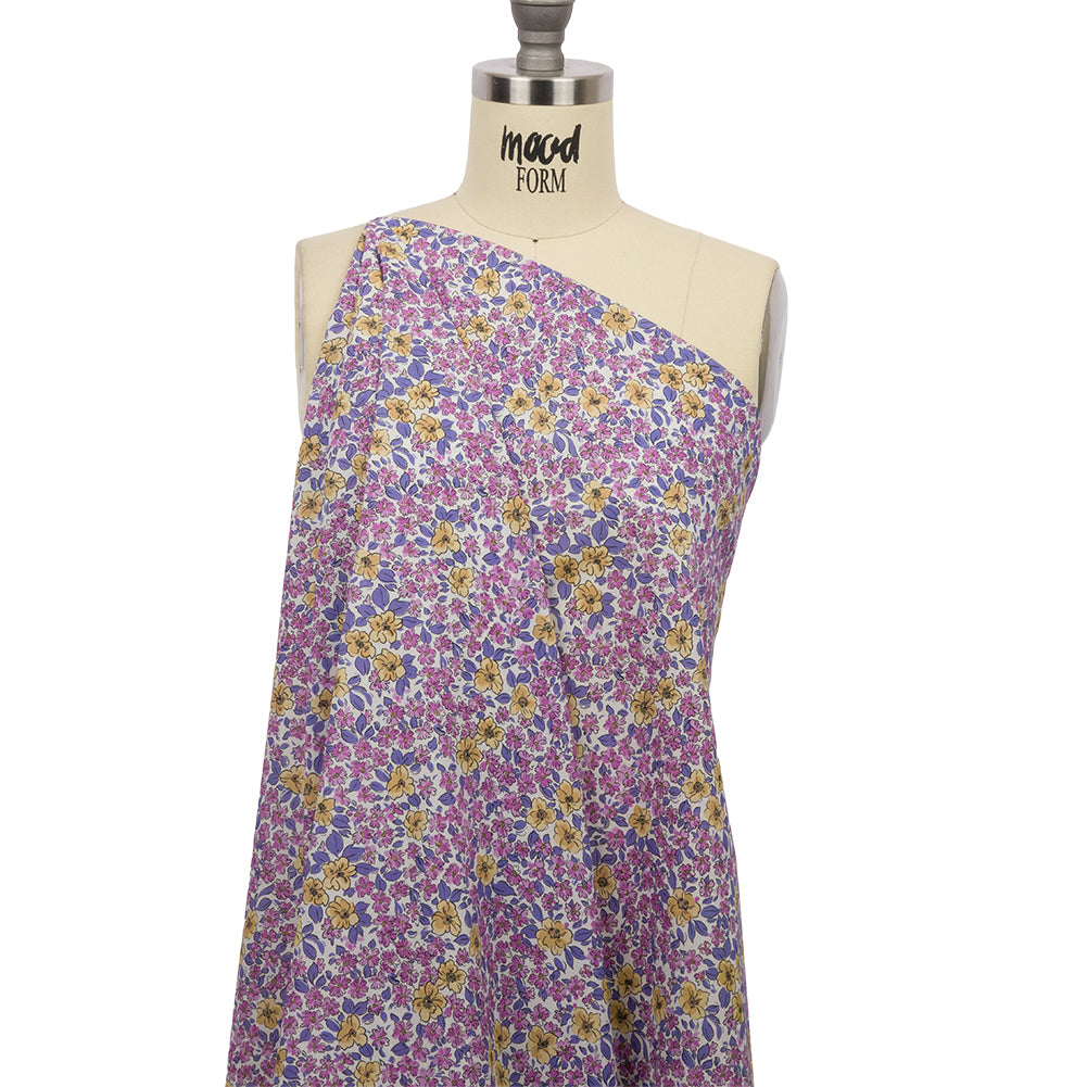 Cotton Voile - Bigger Pink and Yellow Floral - Springtime Saunter Print - Mood Exclusive Secret Garden Collection - Joann Fabrics
