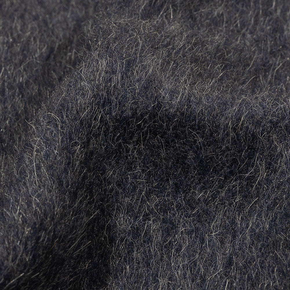 Fur-Like Alpaca and Wool Coating by Balenciaga - Heathered Silver and Black - Made in Italy - Joann Fabrics