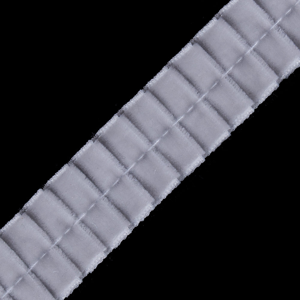 Italian Silver Velvet Knife Pleated Trimming - 0.875