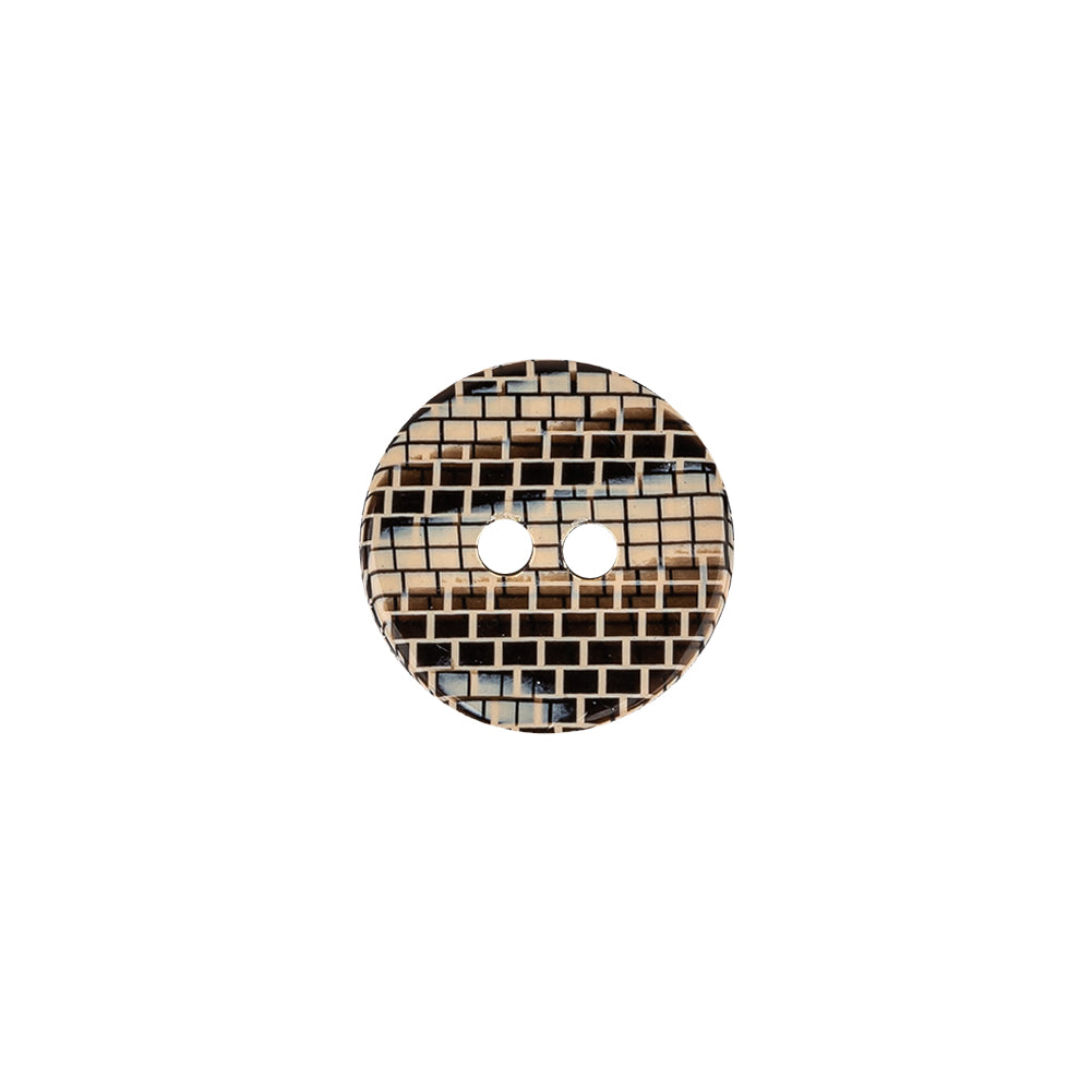 Italian Frosted Almond, Gray and Brown Brick Patterned 2-Hole Smooth Top Plastic Button - 20L/12.5mm - Joann Fabrics