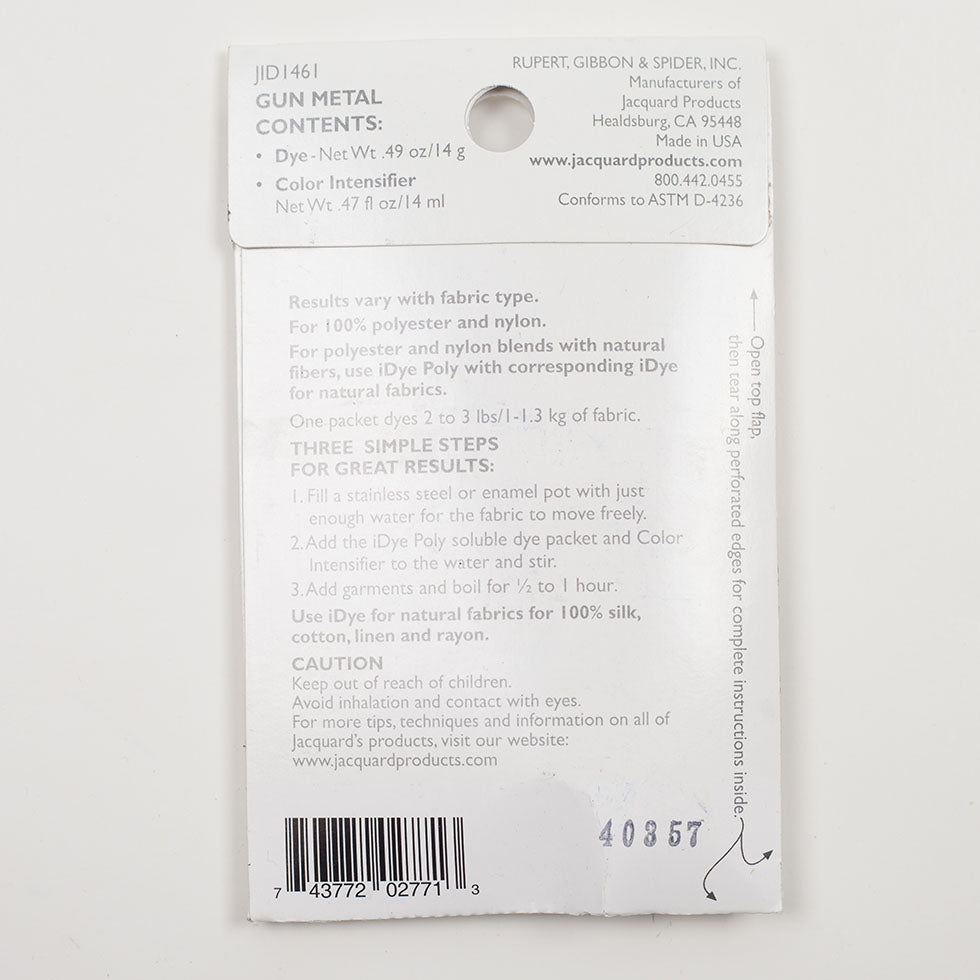 Jacquard iDye Poly Synthetic Fabric Dye - 461 Gun Metal - Joann Fabrics