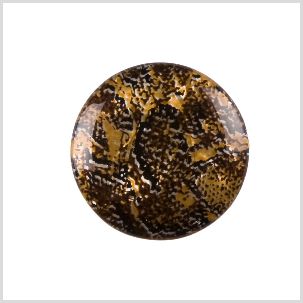Plastic Shank Back Button - 36L/23mm - Brown and Golden Yellow Snakeskin Abstraction - Joann Fabrics
