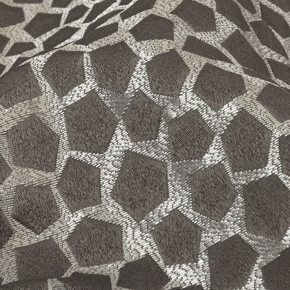 British Imported Graphite Satin-Faced Pentagonal Drapery Jacquard - Joann Fabrics