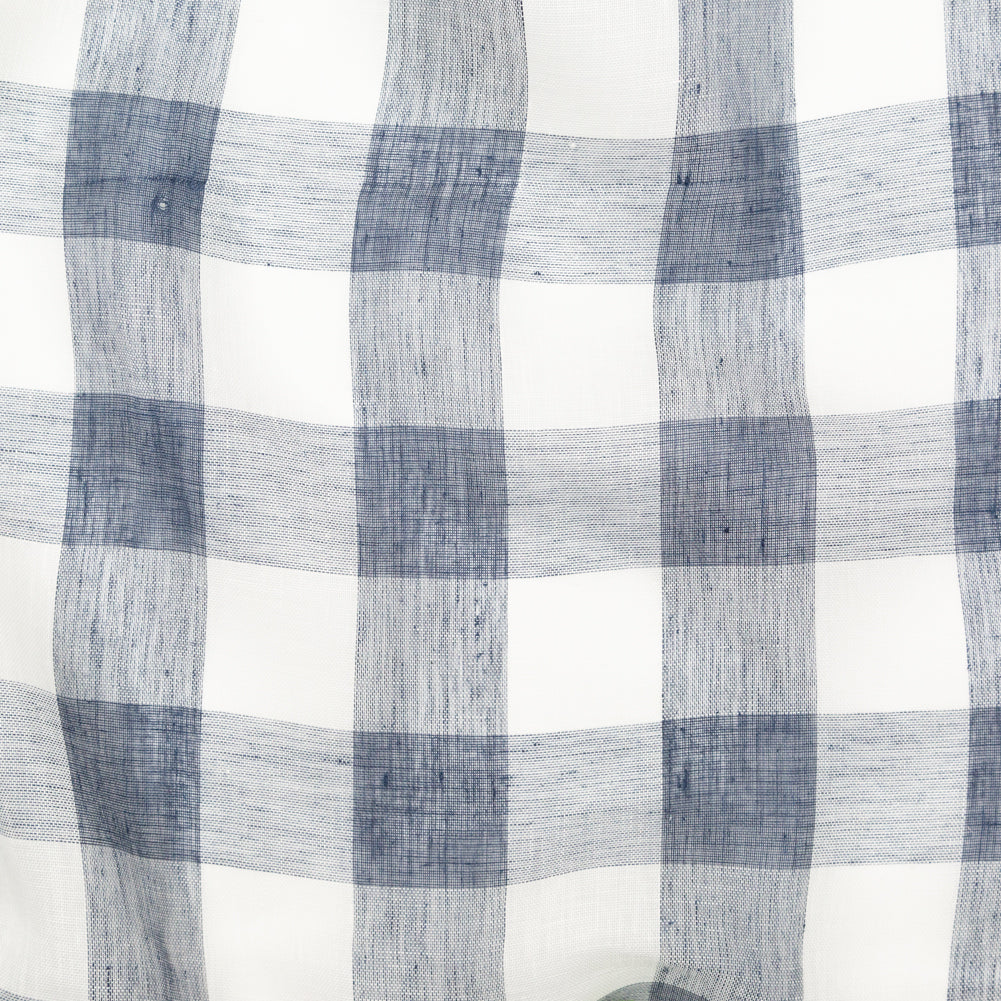 Monte Pergola Indigo Buffalo Check Linen Scrim - Joann Fabrics