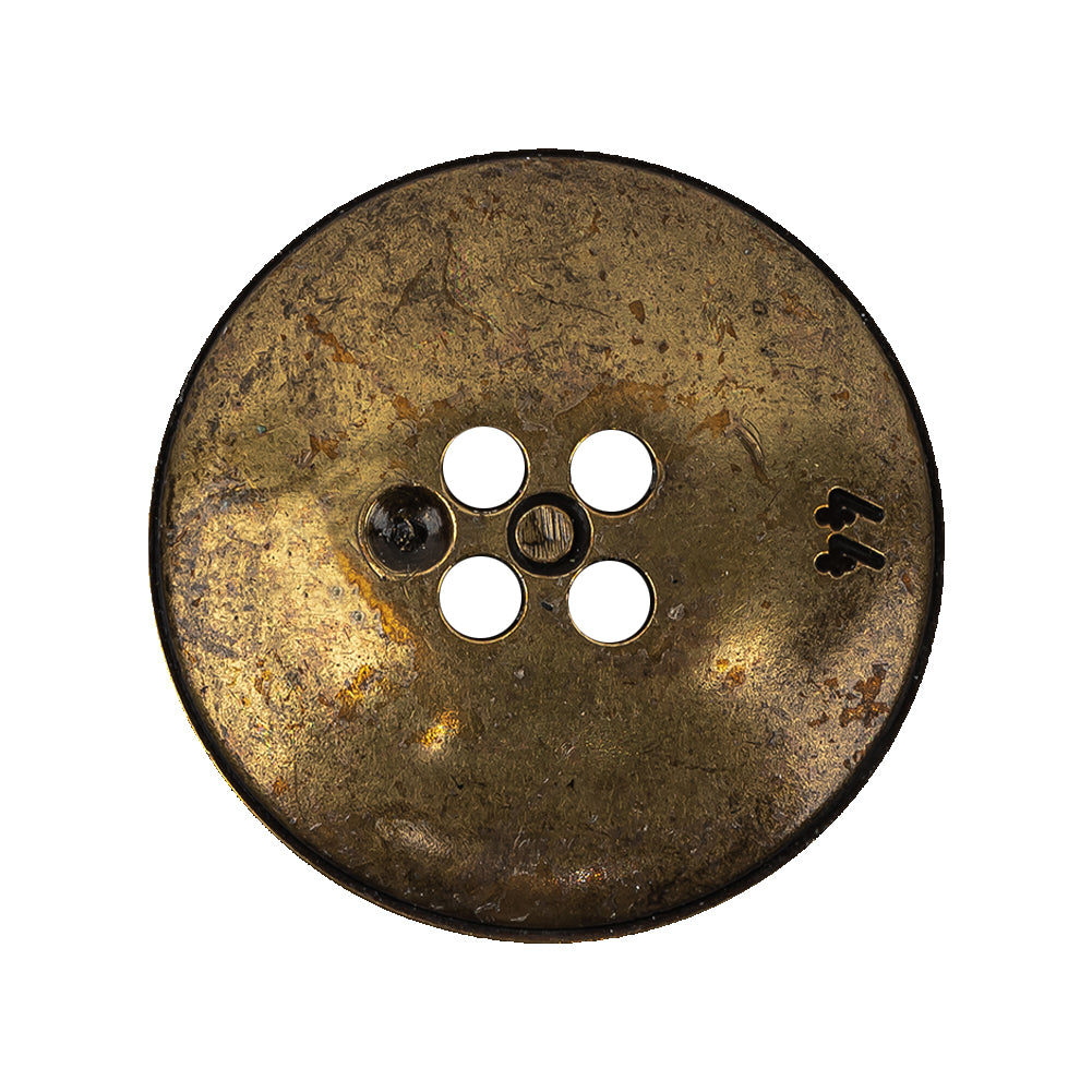 Italian Antique Brass Embossed Four Hole Saucer Button - 44L/28mm - Joann Fabrics