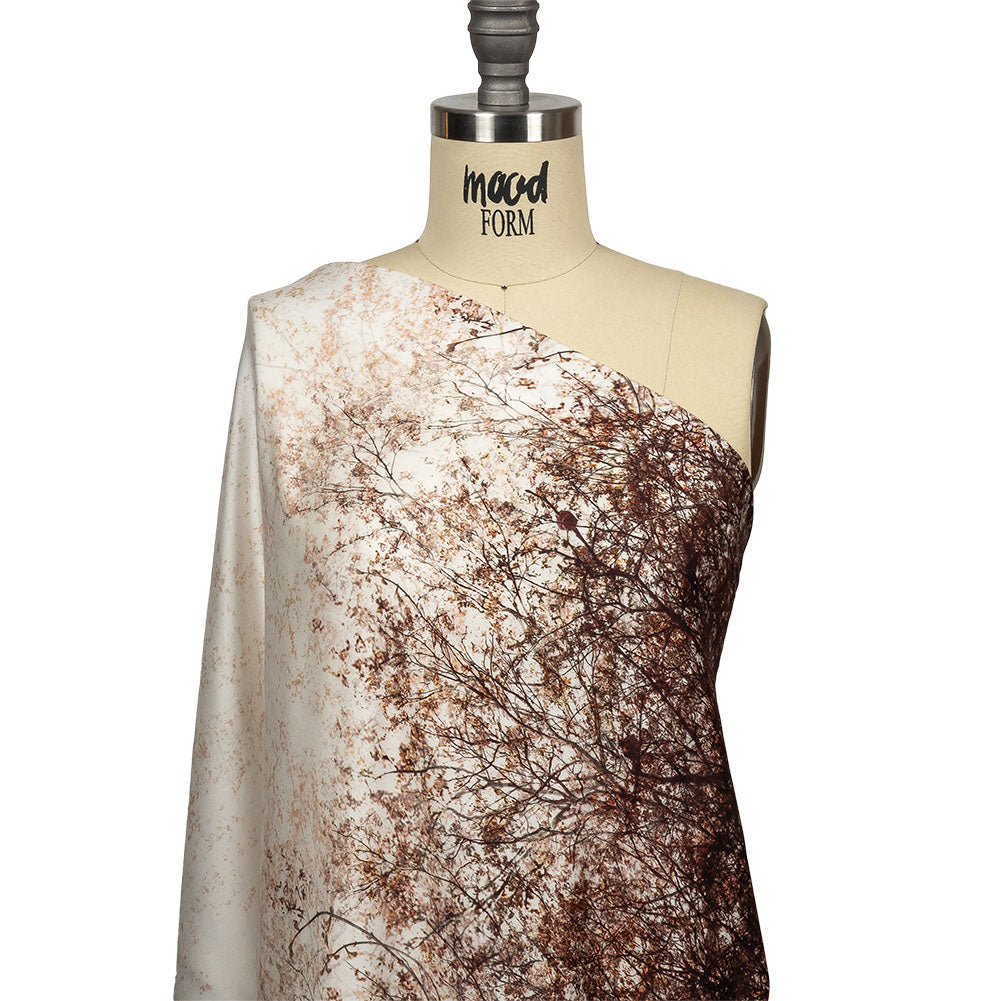 Rayon Challis - Brown Tree Branches - Celestial Canopy Print - Mood Exclusive Serengeti Collection - Joann Fabrics