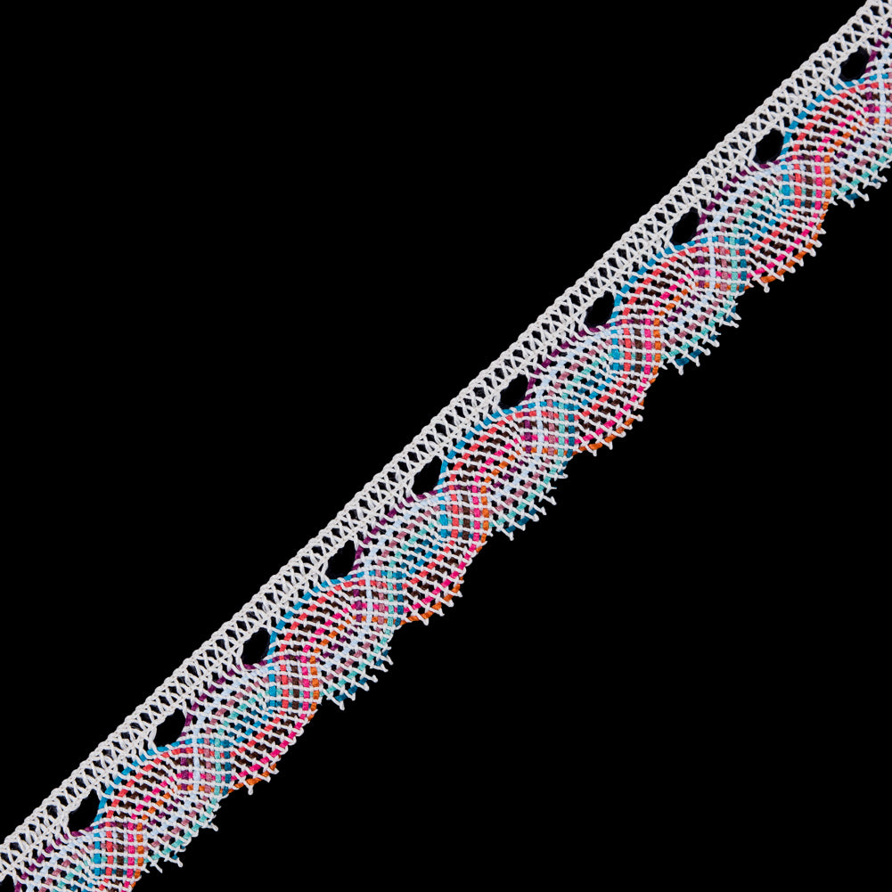 Ivory Multicolor Crochet Trim - 1