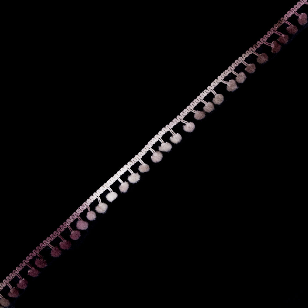 Mauve Ombre Pom Pom Trim - 0.375