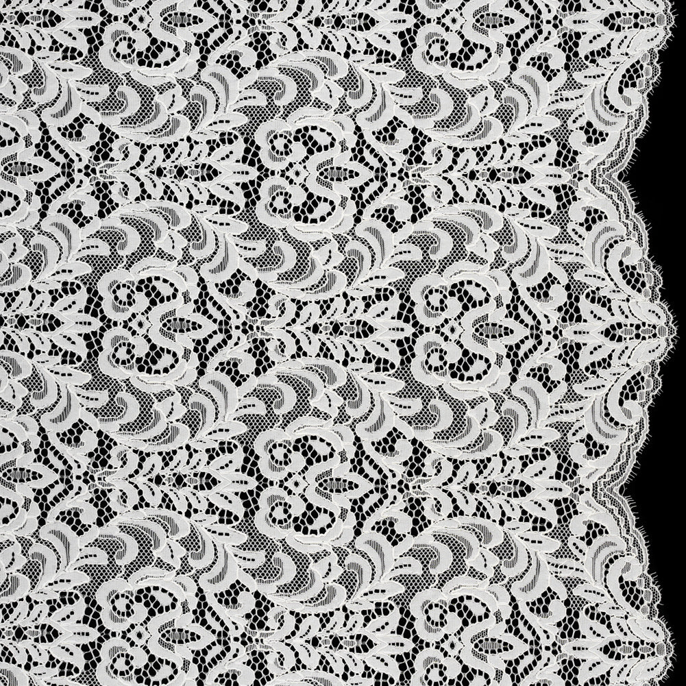 Corded Lace with Scalloped Finished Edges - Ivory Leafy Vines and Flowers - Joann Fabrics