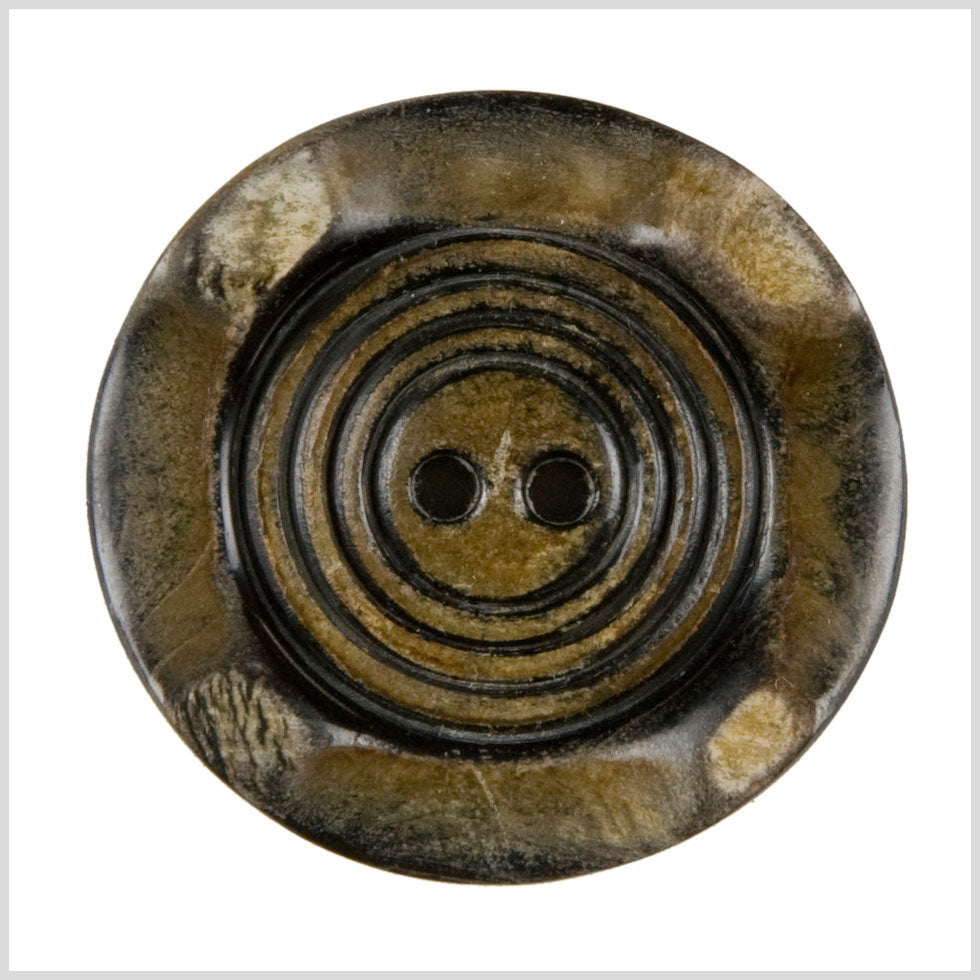 Burnt Brown 2-Hole Carved Horn Button - 34L/21.5mm - Joann Fabrics