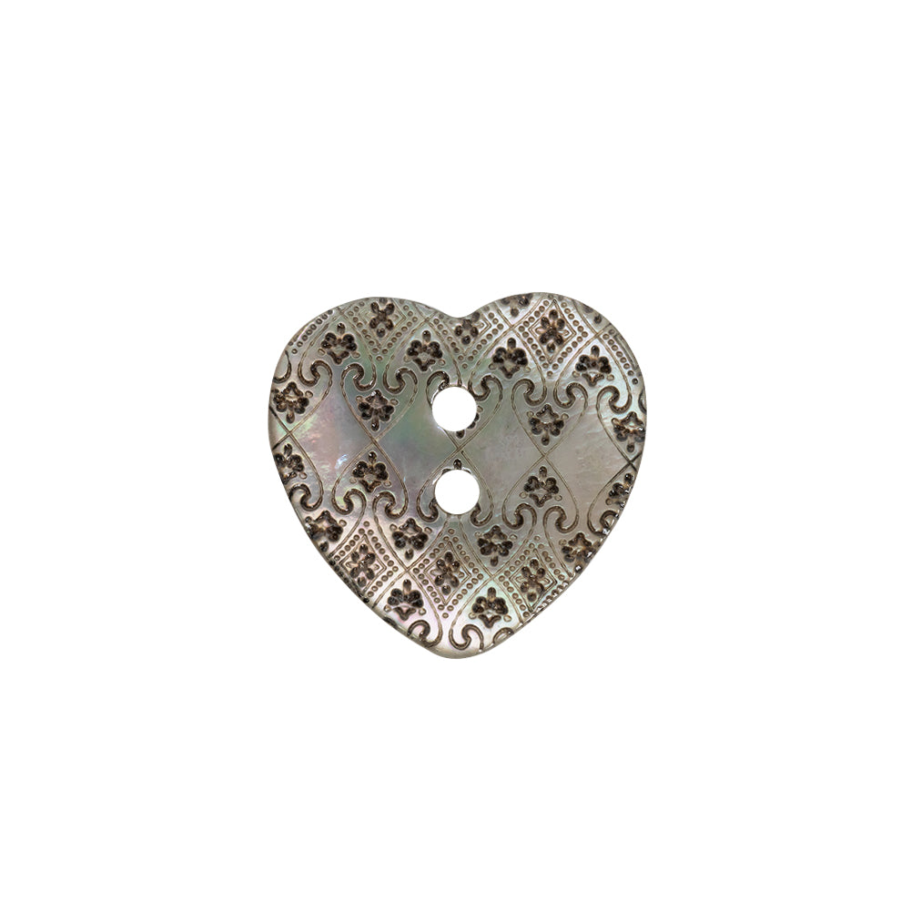 Italian Silver Heart-Shaped Shell Button - 32L/20mm - Joann Fabrics