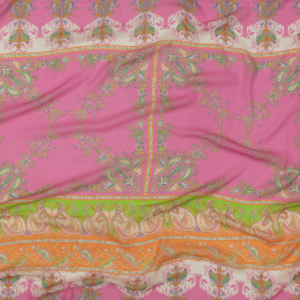 Viscose Georgette Panel - Paisley Stripes and Squares - Cypress Daydreams Print - Mood Exclusive Gisele Collection - Joann Fabrics