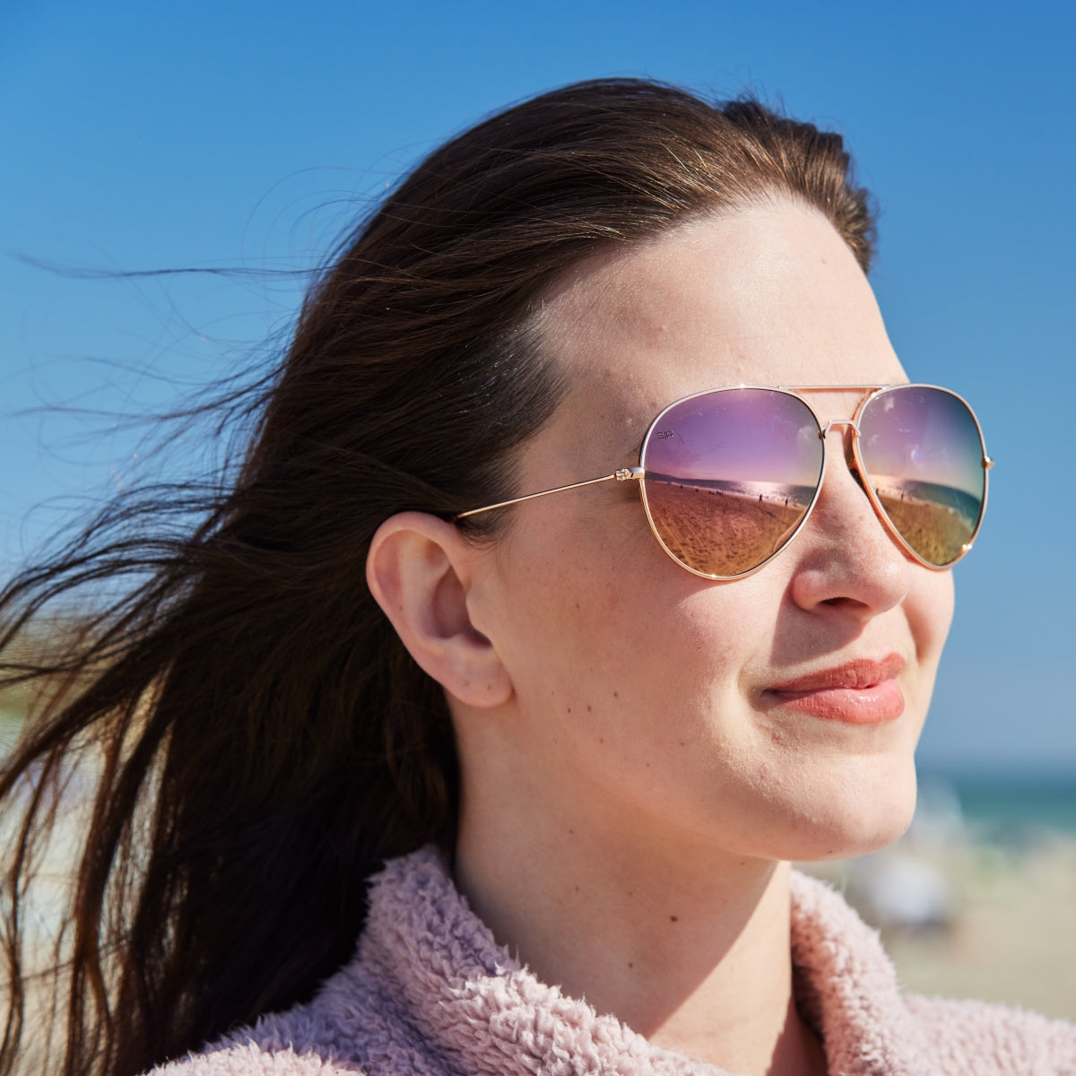 Tangle Free Aviator – Rose Gold Polarized