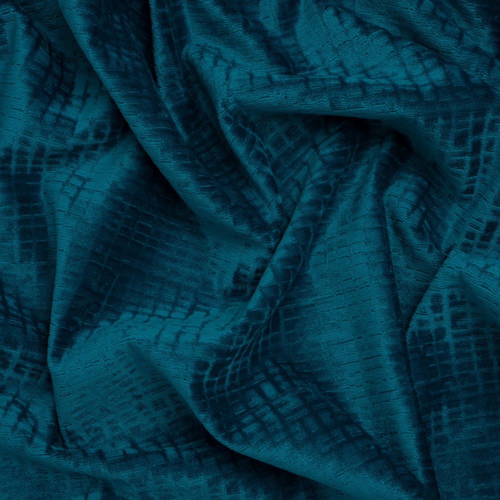 Polyester Upholstery Chenille - Blue Topaz Grid Texture - Carolina Collection - Joann Fabrics