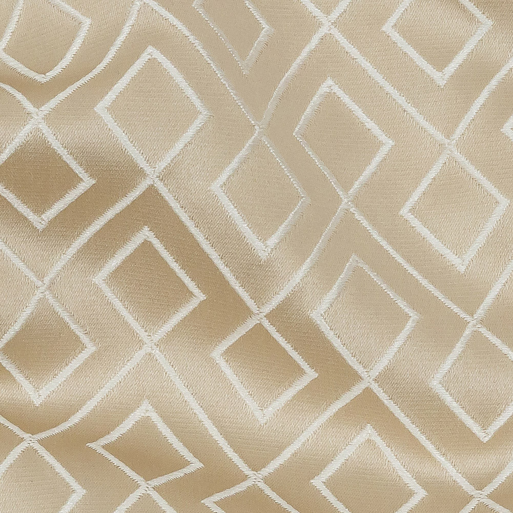 Satin-Faced Jacquard - Champagne Diamond Fret - British Imported - Joann Fabrics