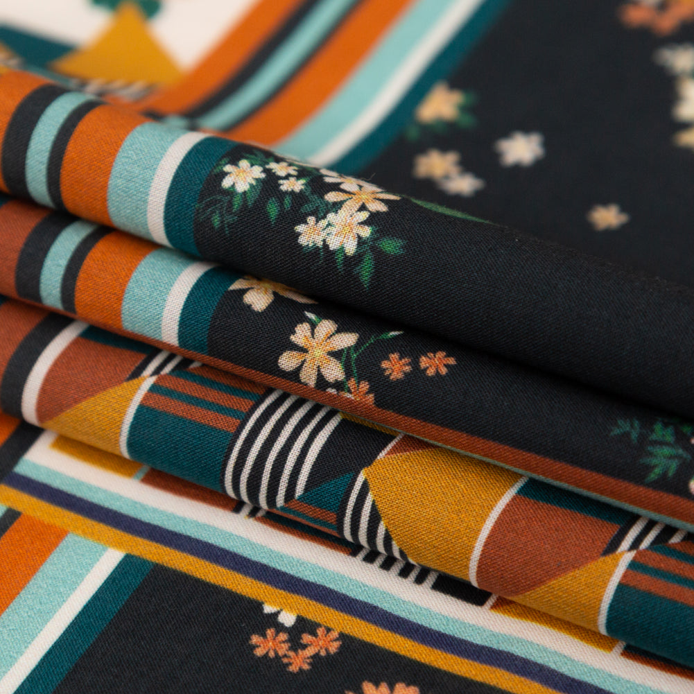 Cotton Voile - Floral and Geometric Patchwork - Idle Hours Print - Mood Exclusive Kenko Collection - Joann Fabrics
