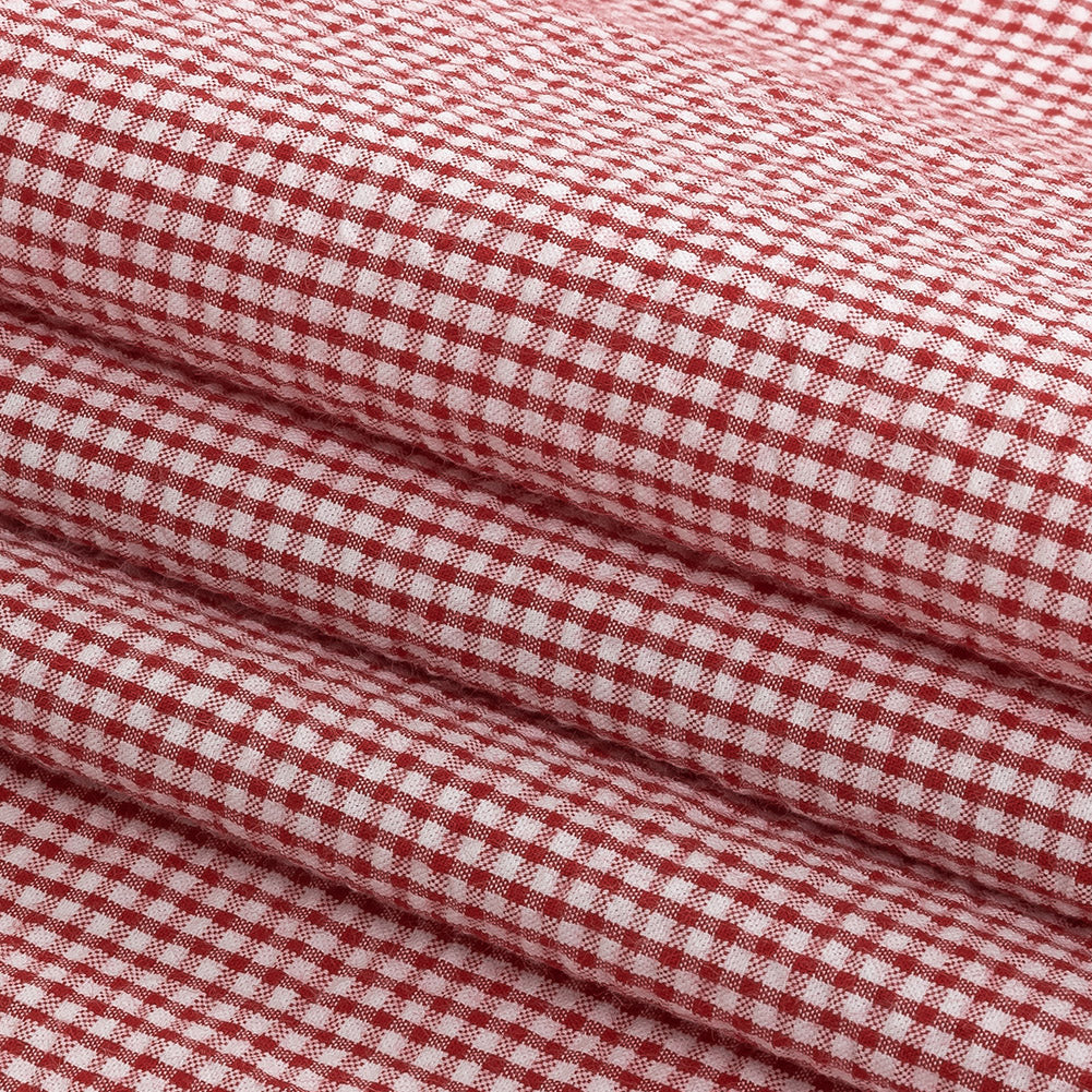 Organic Cotton Seersucker - Red Gingham - Olinda Collection - Joann Fabrics