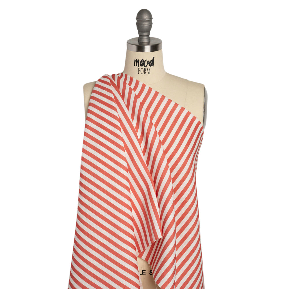 Medium Weight Linen Woven - Coral Stripes - Lydia Collection - Joann Fabrics