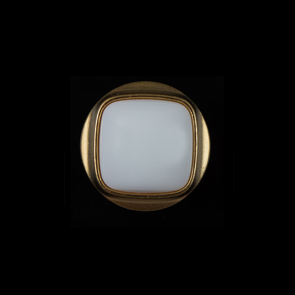 White and Gold Plastic Shank-Back Button - 28L/18mm - Joann Fabrics