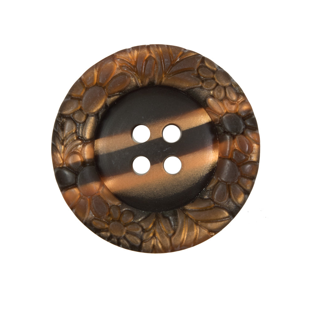 Italian Metallic Bronze Etched 4-Hole Button - 40L/25.5mm - Joann Fabrics