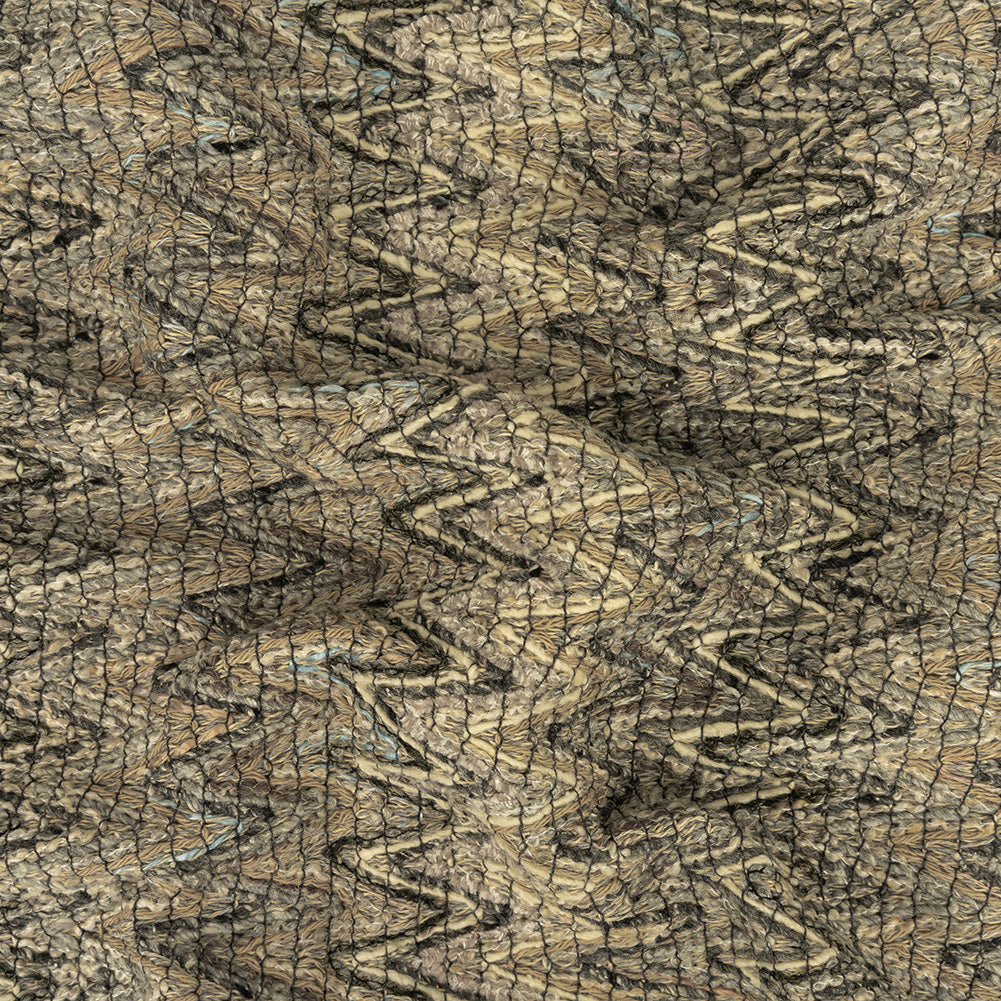 Gray, Beige and Oatmeal Zig Zag Cotton and Polyester Novelty Woven - Joann Fabrics