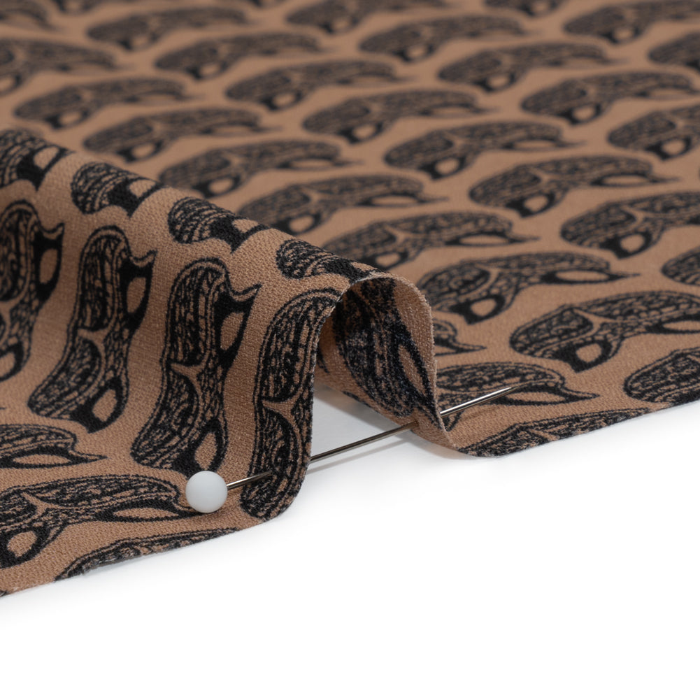 Tan and Black Fox Faces Printed Polyester Woven - Joann Fabrics