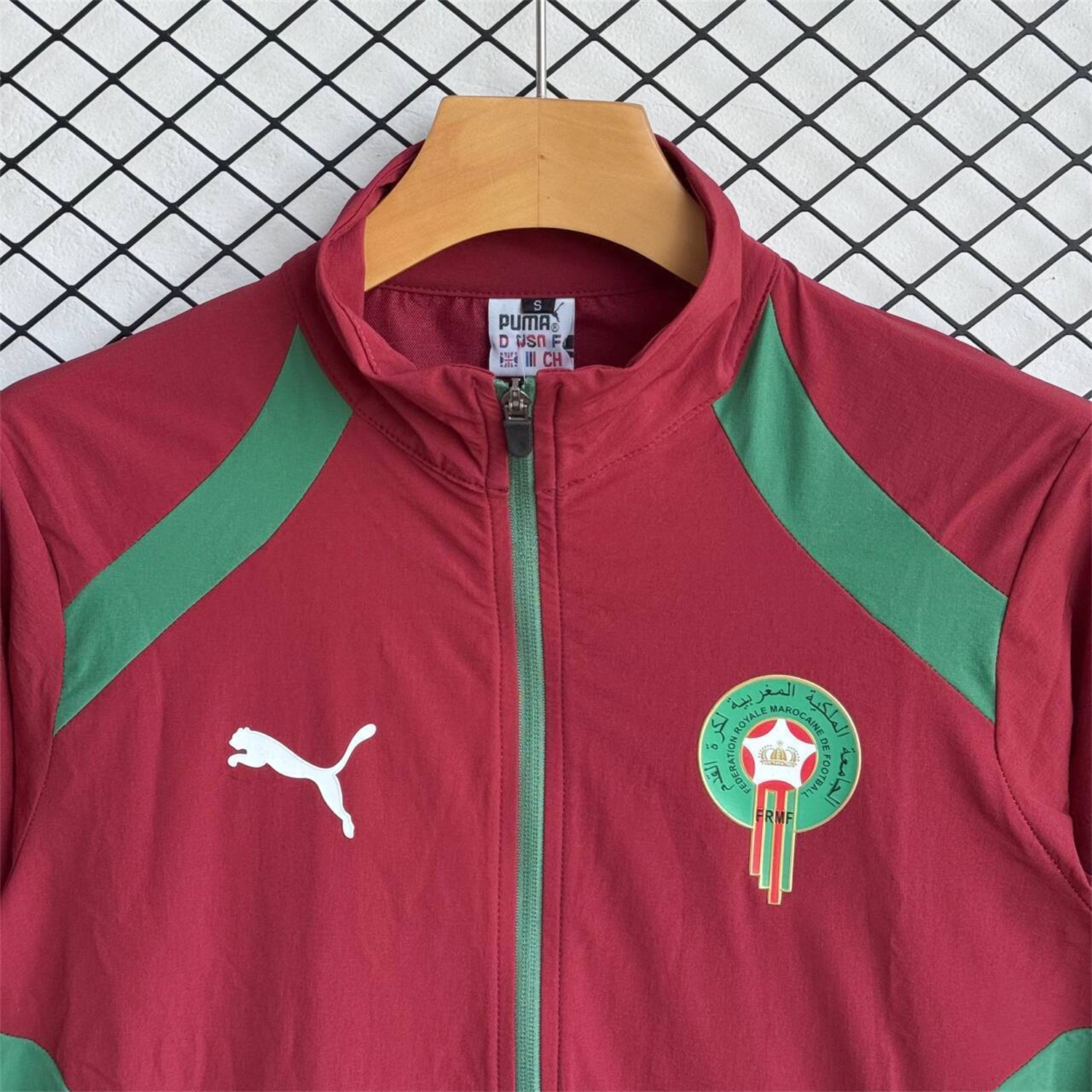 Morocco 2026 Windbreaker Training Set - Red With Green Top and Pants - UnitedFutballJersey