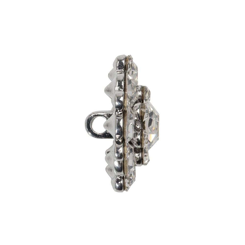 Rhinestone and Metal Shank Back Button - 38L/24mm - Crystal and Nickel-Free Silver Big Rings of Stones - Joann Fabrics