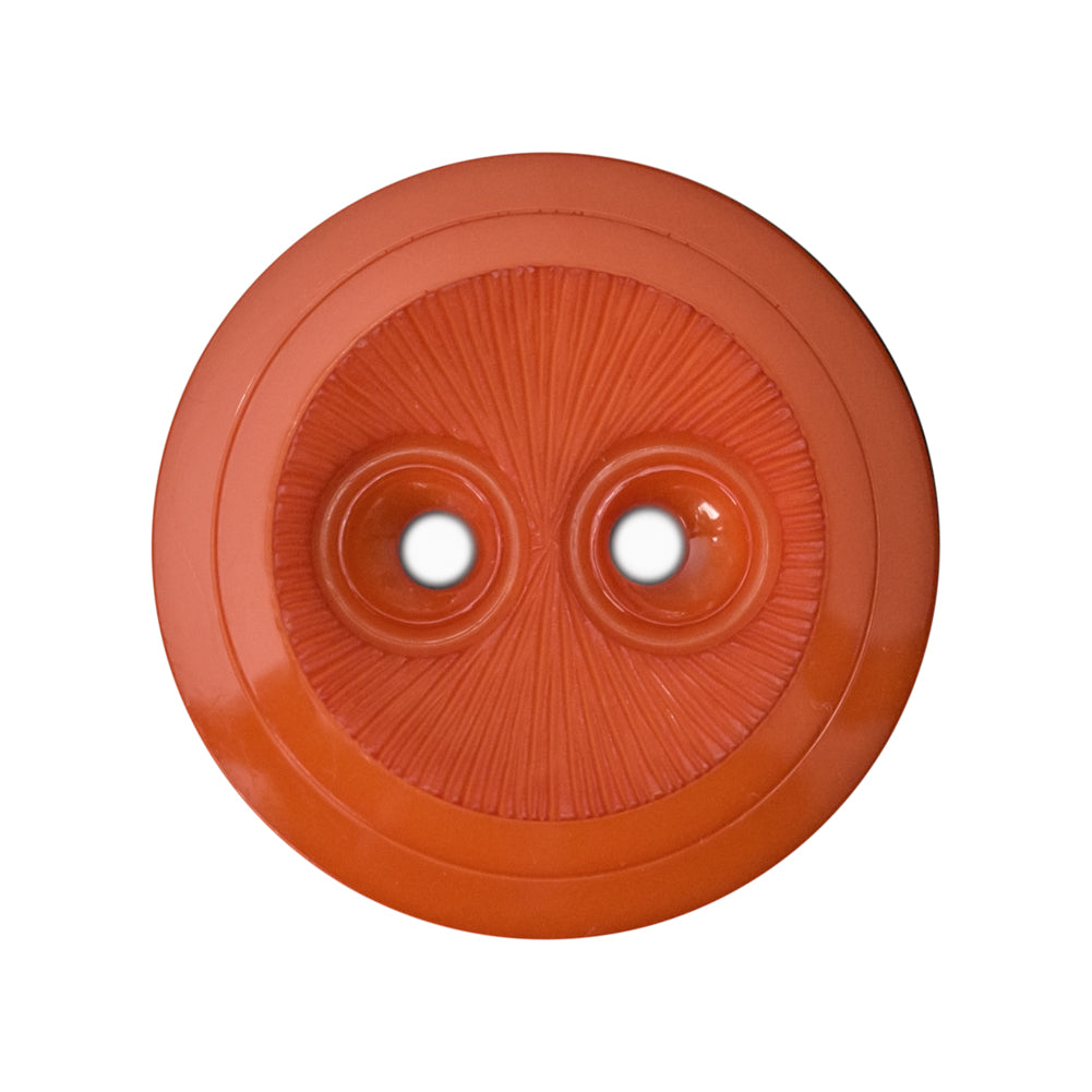 Plastic 2-Hole Button - 44L/28mm - Orange Dish Shaped with Radiating Textured Center - Joann Fabrics